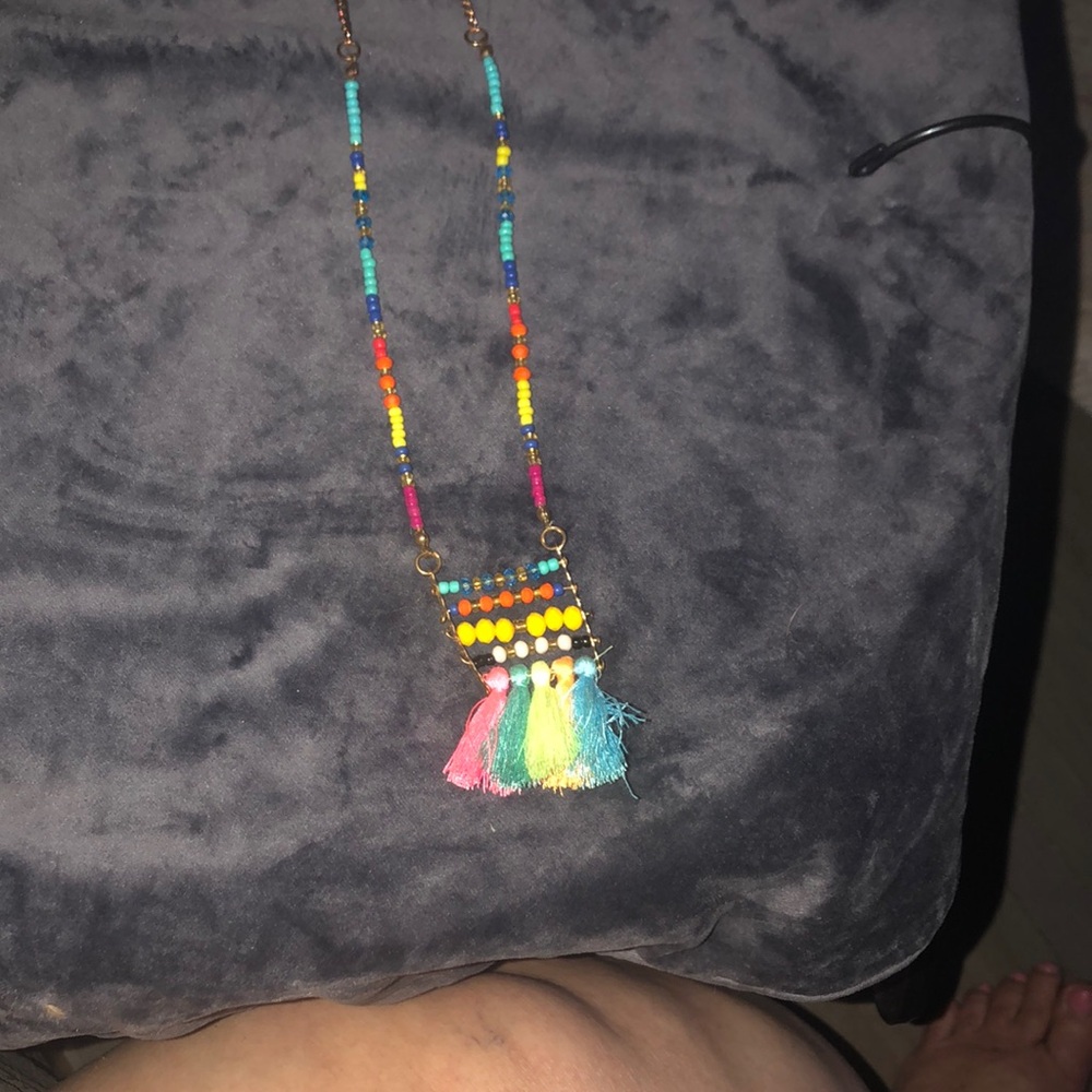Tassel necklace multi color